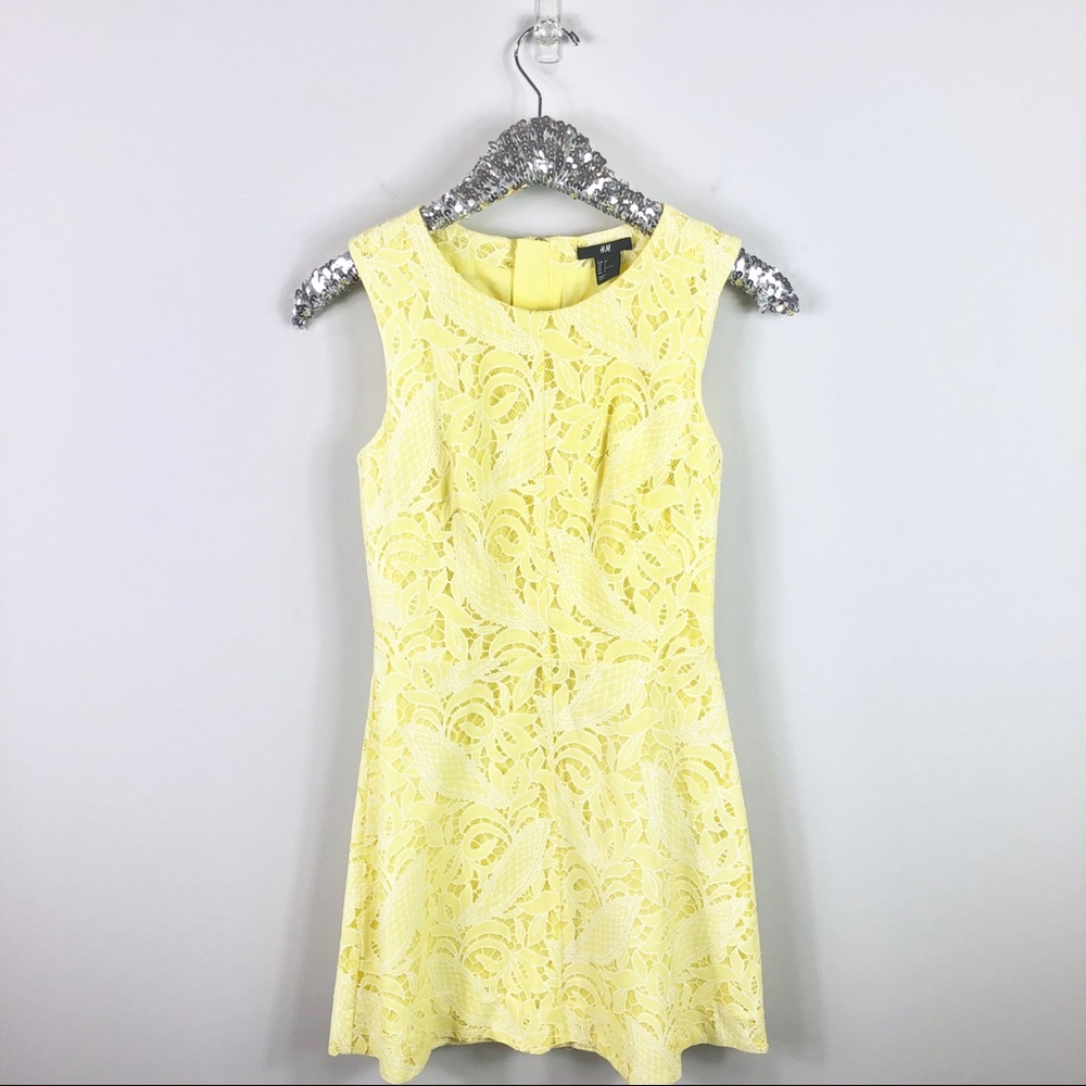 H&M Yellow Lace Dress Size 4